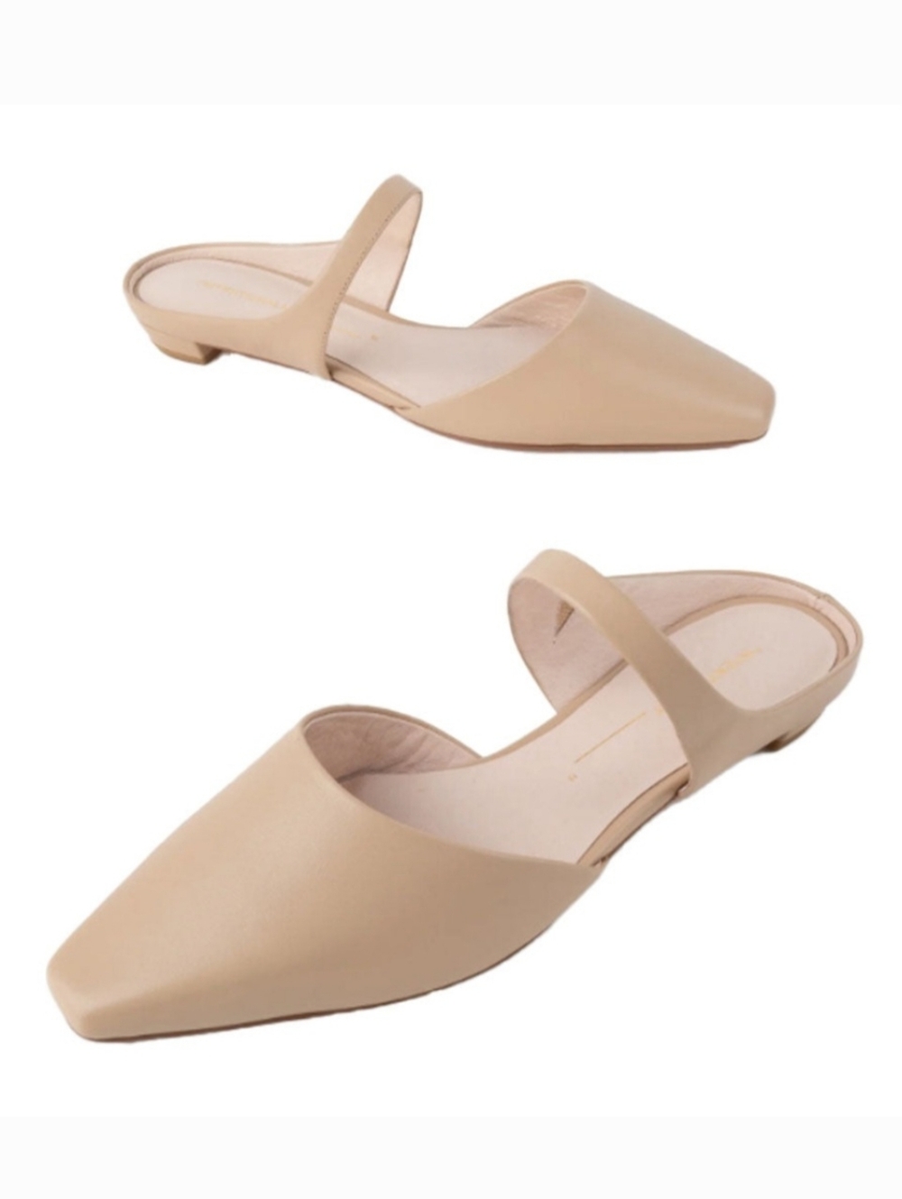 INTENTIONALLY BLANK 6 Lourdes Beige Leather Slip-on Mule Ballet Flat "THE ROW"